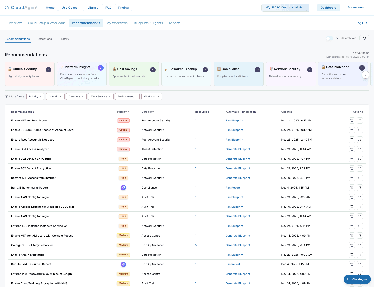 Recommendations Page
