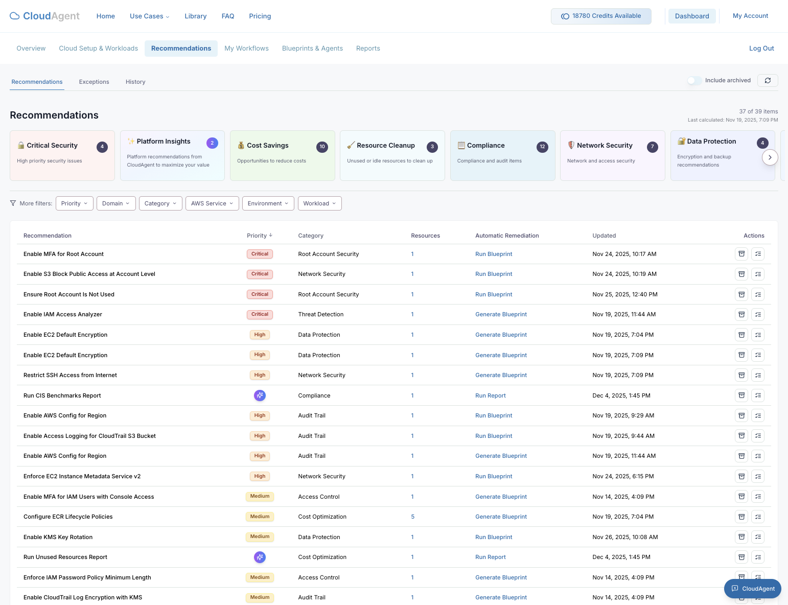 Recommendations Page