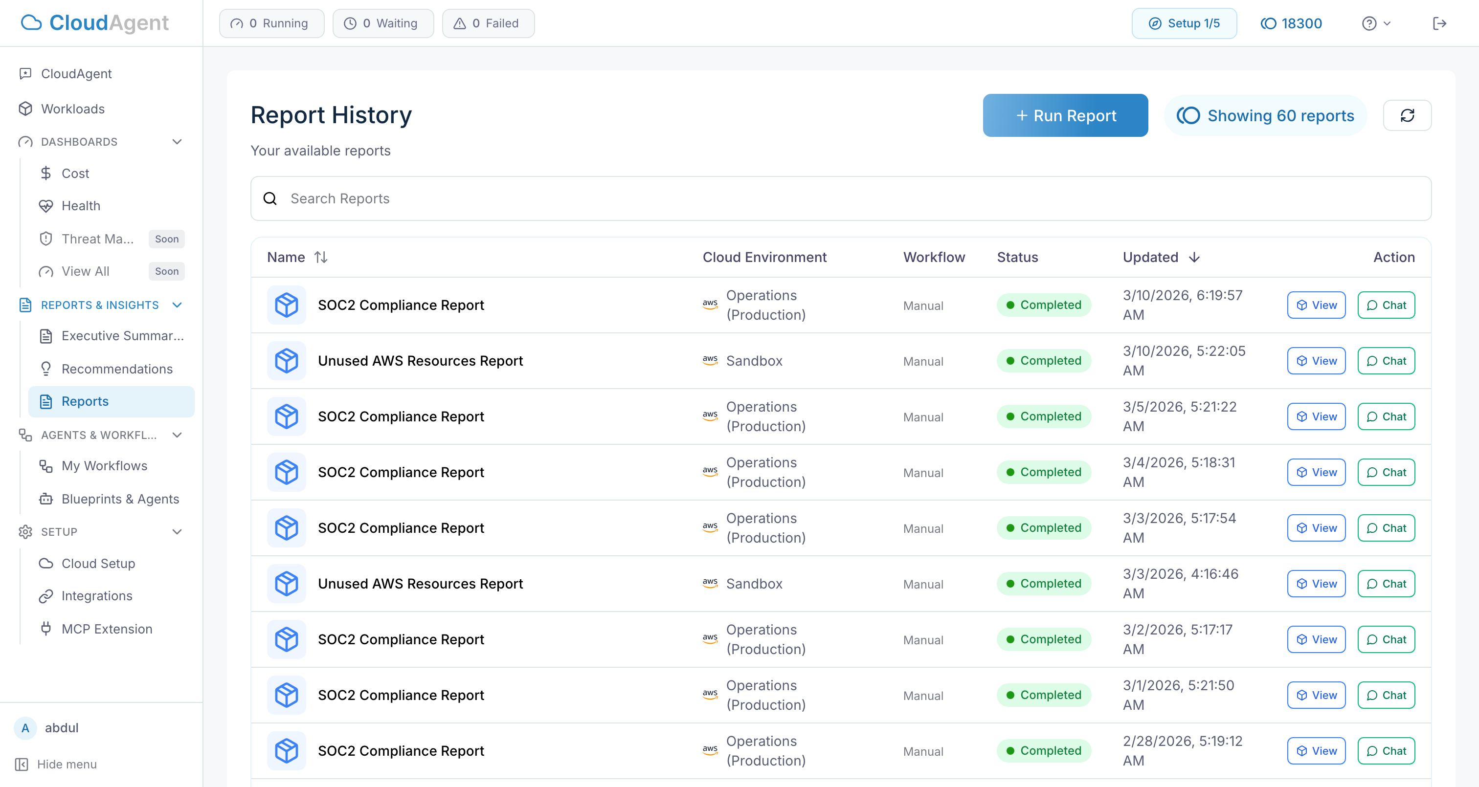 Reports Page